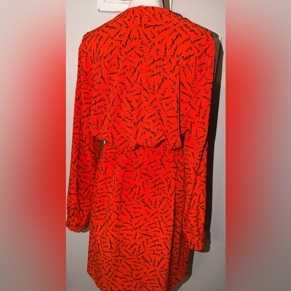 Banana Republic Vibrant Orange Parisian Flair Long Sleeve Dress - Picture 8 of 10